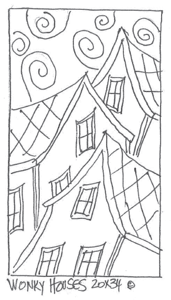 A-Wonky Houses Pattern by Deanne Fitzpatrick 20'x31'