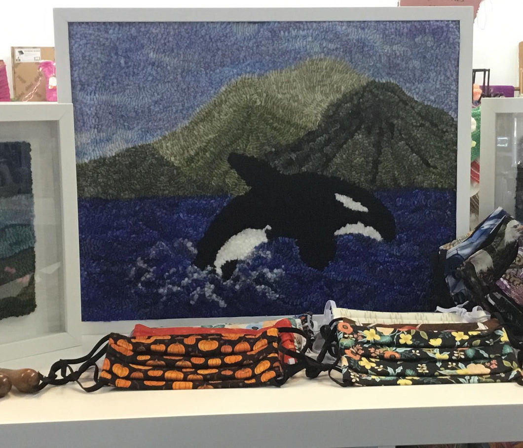 Leaping Orca Rug Hooking Pattern