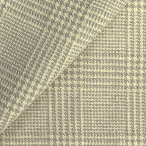 Ash Grey Glen Plaid 100% Wool Cloth